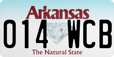 AR license plate 014WCB