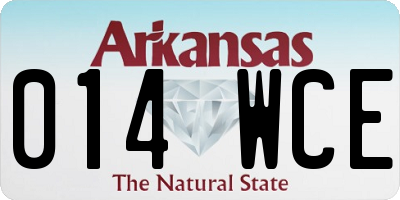AR license plate 014WCE