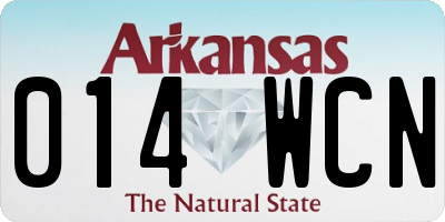 AR license plate 014WCN