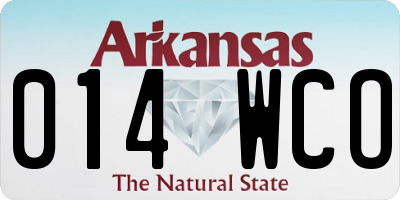 AR license plate 014WCO