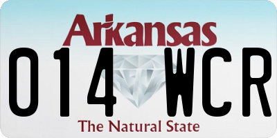 AR license plate 014WCR
