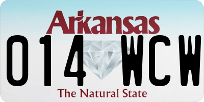 AR license plate 014WCW