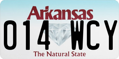 AR license plate 014WCY