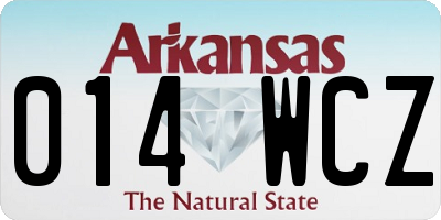 AR license plate 014WCZ