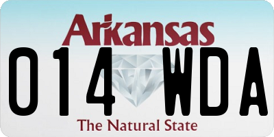 AR license plate 014WDA