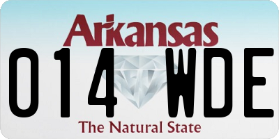 AR license plate 014WDE