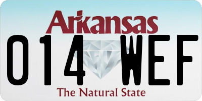AR license plate 014WEF