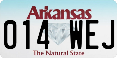 AR license plate 014WEJ