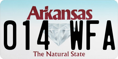 AR license plate 014WFA