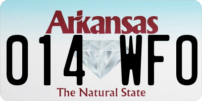 AR license plate 014WFO