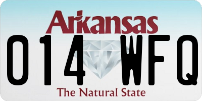 AR license plate 014WFQ