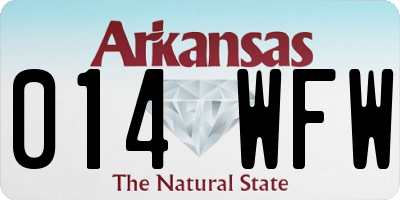 AR license plate 014WFW