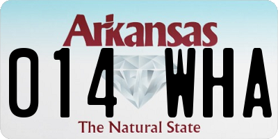 AR license plate 014WHA