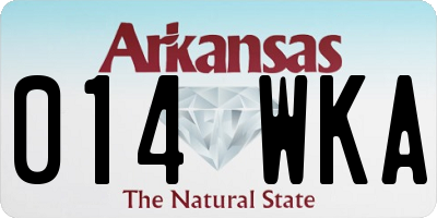 AR license plate 014WKA