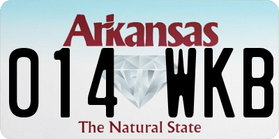 AR license plate 014WKB