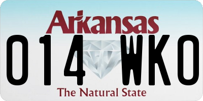 AR license plate 014WKO