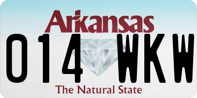 AR license plate 014WKW
