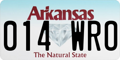 AR license plate 014WRO