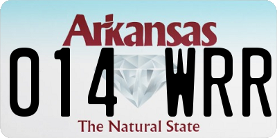 AR license plate 014WRR