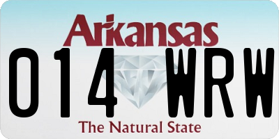 AR license plate 014WRW