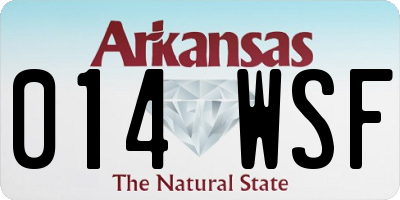 AR license plate 014WSF