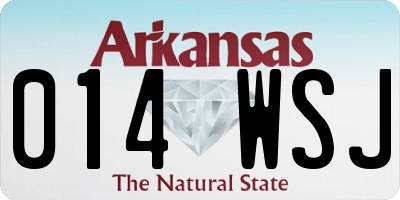 AR license plate 014WSJ