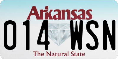 AR license plate 014WSN