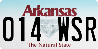 AR license plate 014WSR