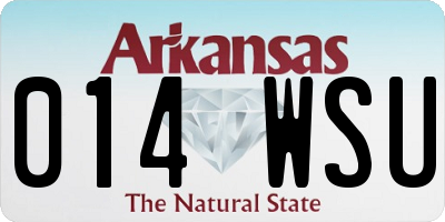 AR license plate 014WSU