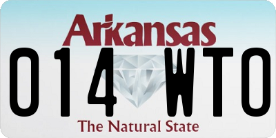 AR license plate 014WTO