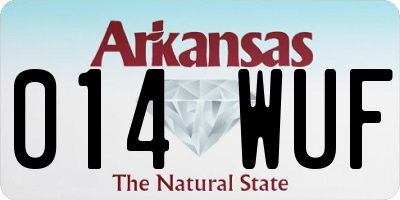 AR license plate 014WUF