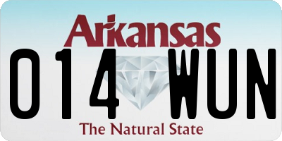 AR license plate 014WUN