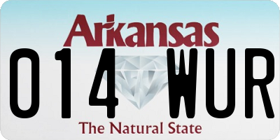 AR license plate 014WUR
