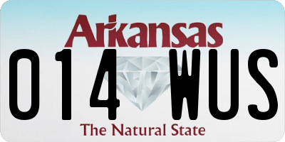 AR license plate 014WUS