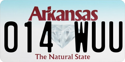 AR license plate 014WUU