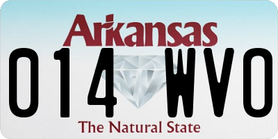 AR license plate 014WVO