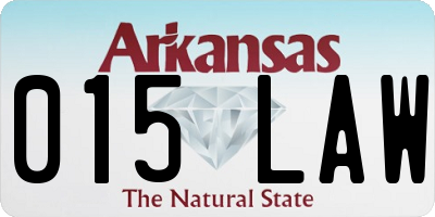 AR license plate 015LAW