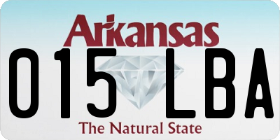 AR license plate 015LBA