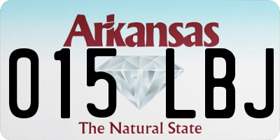 AR license plate 015LBJ