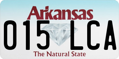 AR license plate 015LCA