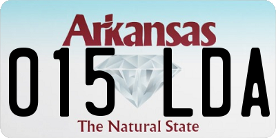 AR license plate 015LDA