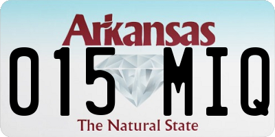 AR license plate 015MIQ