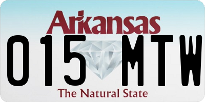 AR license plate 015MTW