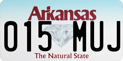 AR license plate 015MUJ