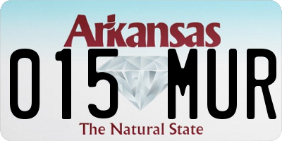 AR license plate 015MUR