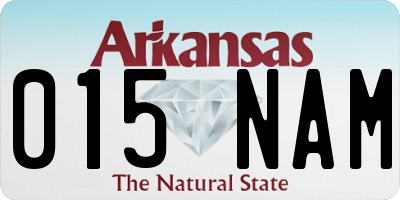 AR license plate 015NAM