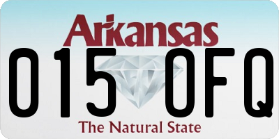 AR license plate 015OFQ