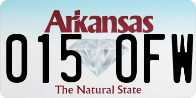 AR license plate 015OFW