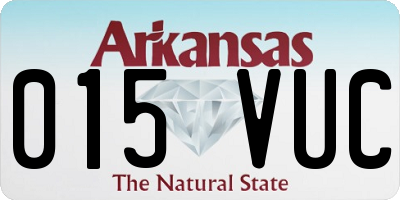AR license plate 015VUC
