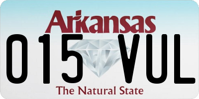 AR license plate 015VUL